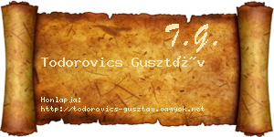 Todorovics Gusztáv névjegykártya