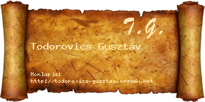 Todorovics Gusztáv névjegykártya